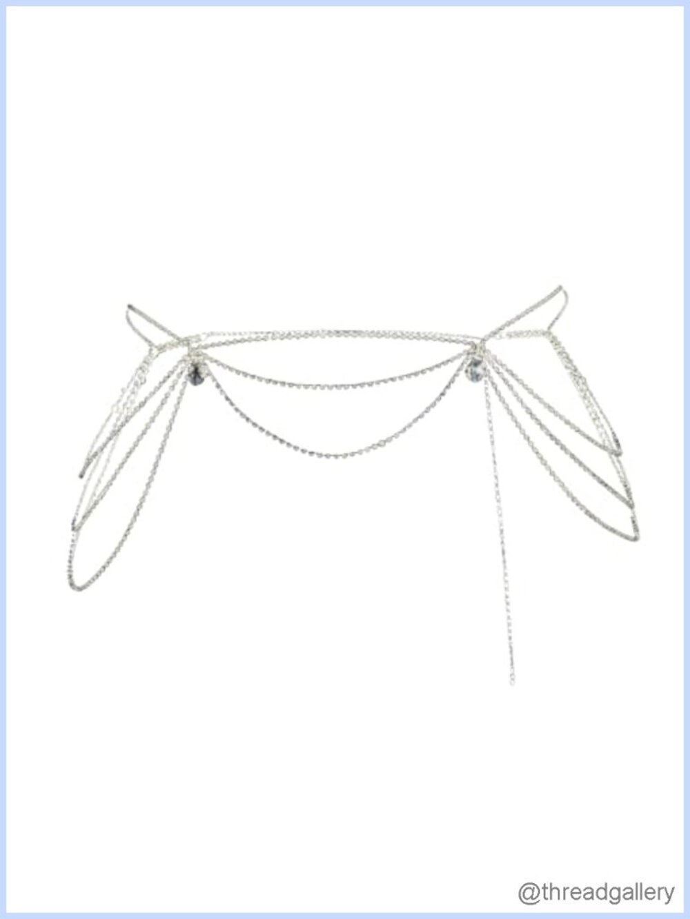 Rhinestone Layered Waist Chain Body Jewelry for Women Adjustable